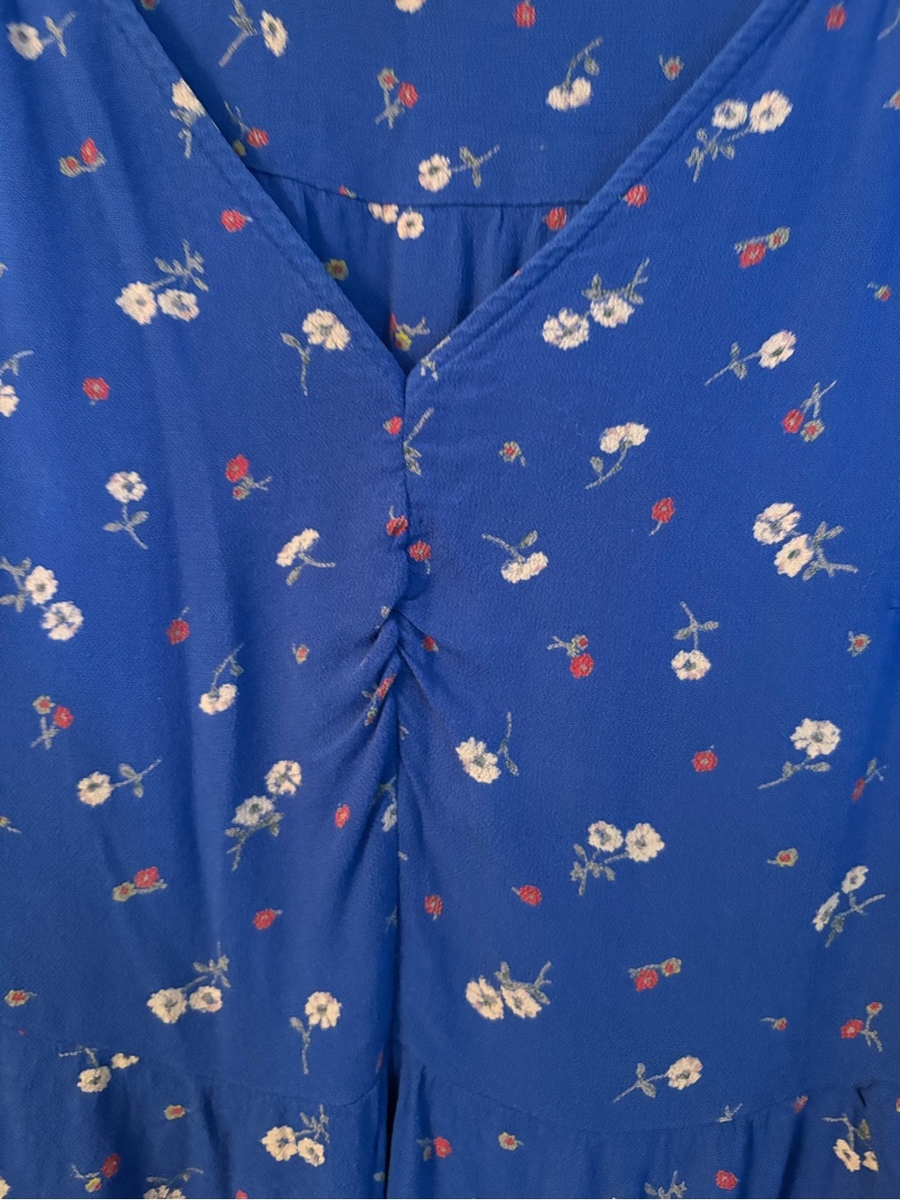 American Eagle Floral V-Neck Mini Dress - Royal Blue Ditsy Print - Picture 6 of 11